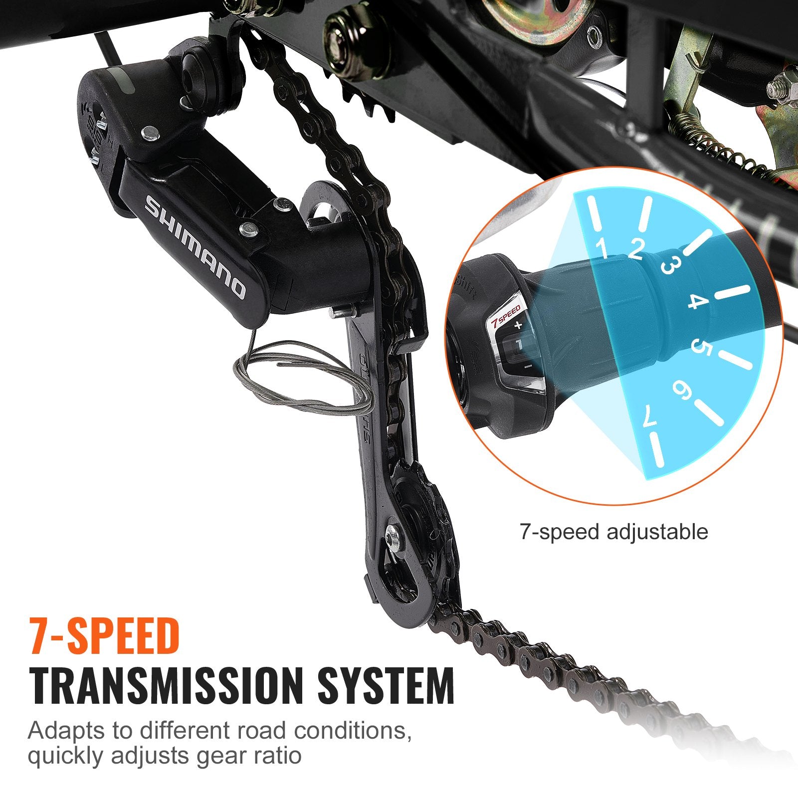 Adult Tricycles Bike, 7 Speed Adult Trikes, 24 Inch Three-Wheeled Bicycles, Carbon Steel Cruiser Bike With Basket And Adjustable Seat, Picnic Shopping Tricycles For Seniors, Women, Men  (Black)