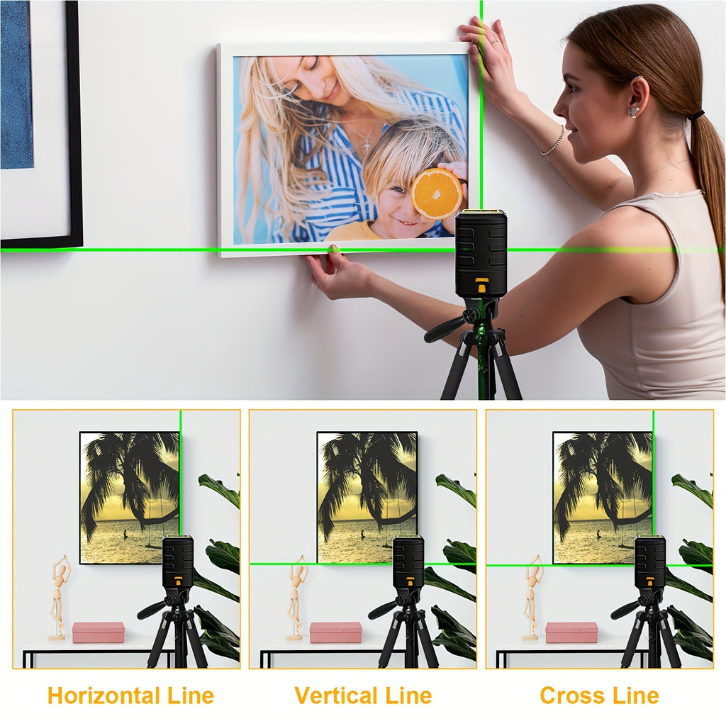 Laser Level, 100Ft Self Leveling Cross Line Lasers, Green Beam Leveler Tool, With Self-leveling, Manual, Pulse Mode, Lazer Level With 360 Degree Magnetic Base And Battery