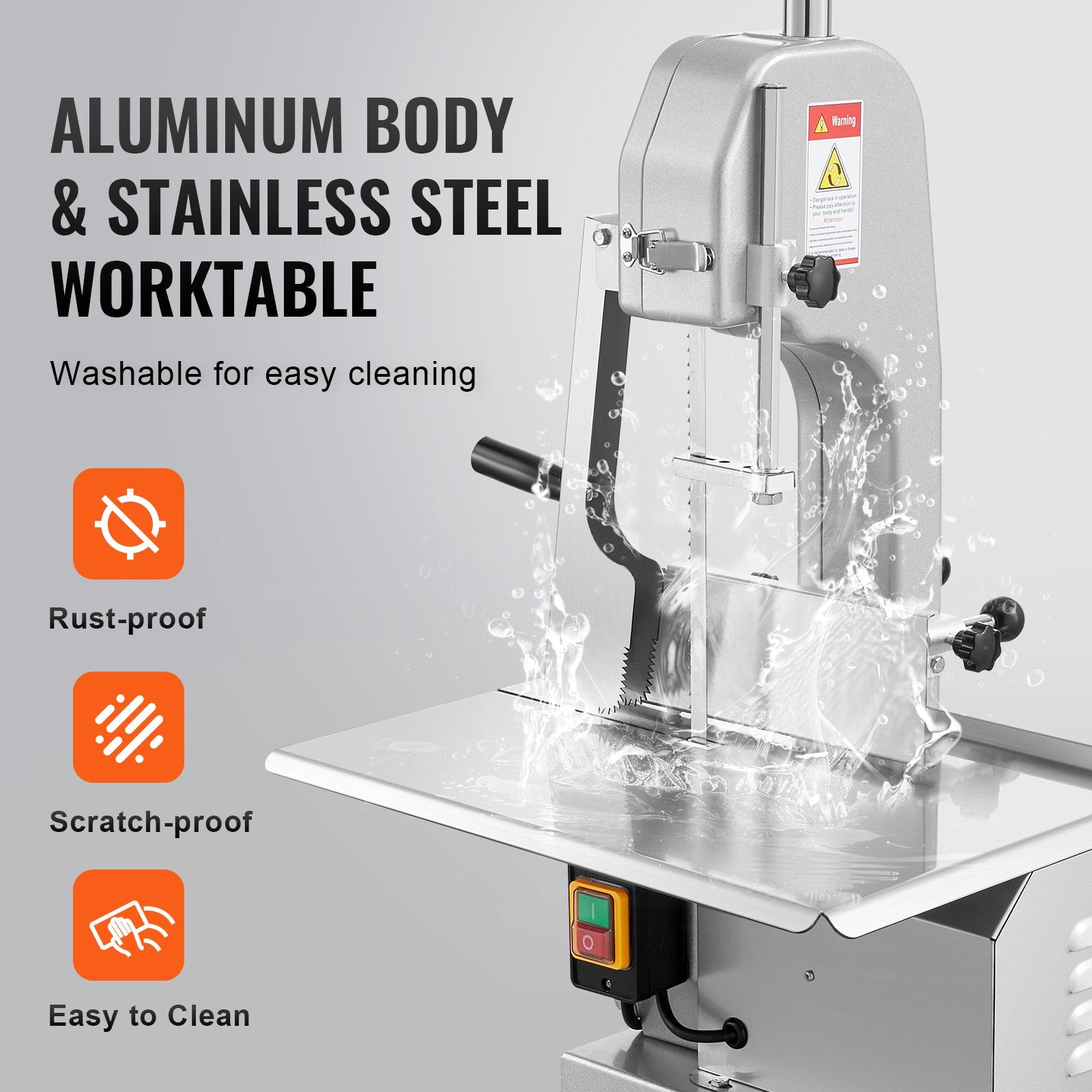 650W Commercial Electric Meat Bandsaw Stainless Steel Bone Sawing Machine