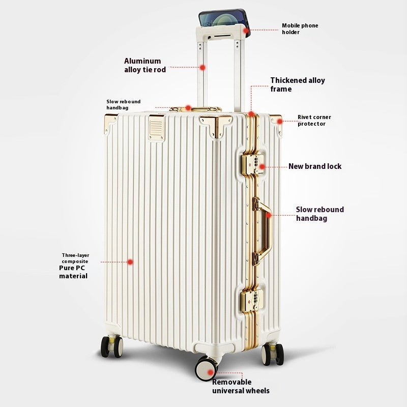 Suitcase Large Capacity Aluminium Frame Luggage