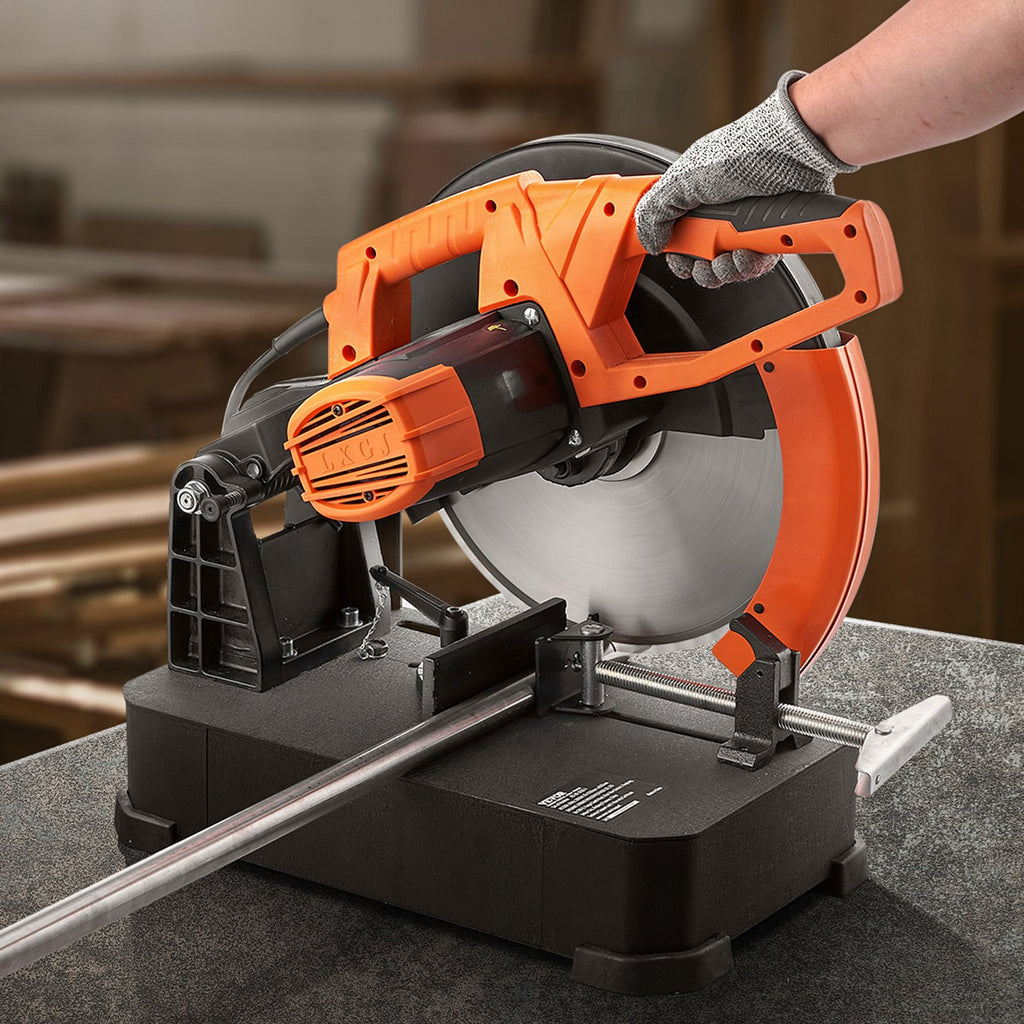 Chop Saw,14'355mm Blade Diameter Cut Off Saw, 2800W 1200RPM Steel Cutting Machine, 0-45' Adjustable Dry Cut Chop Saw, Miter Saw For Cutting Metal Cold Cut Saw For Steel, Rebar, Iron, Aluminum