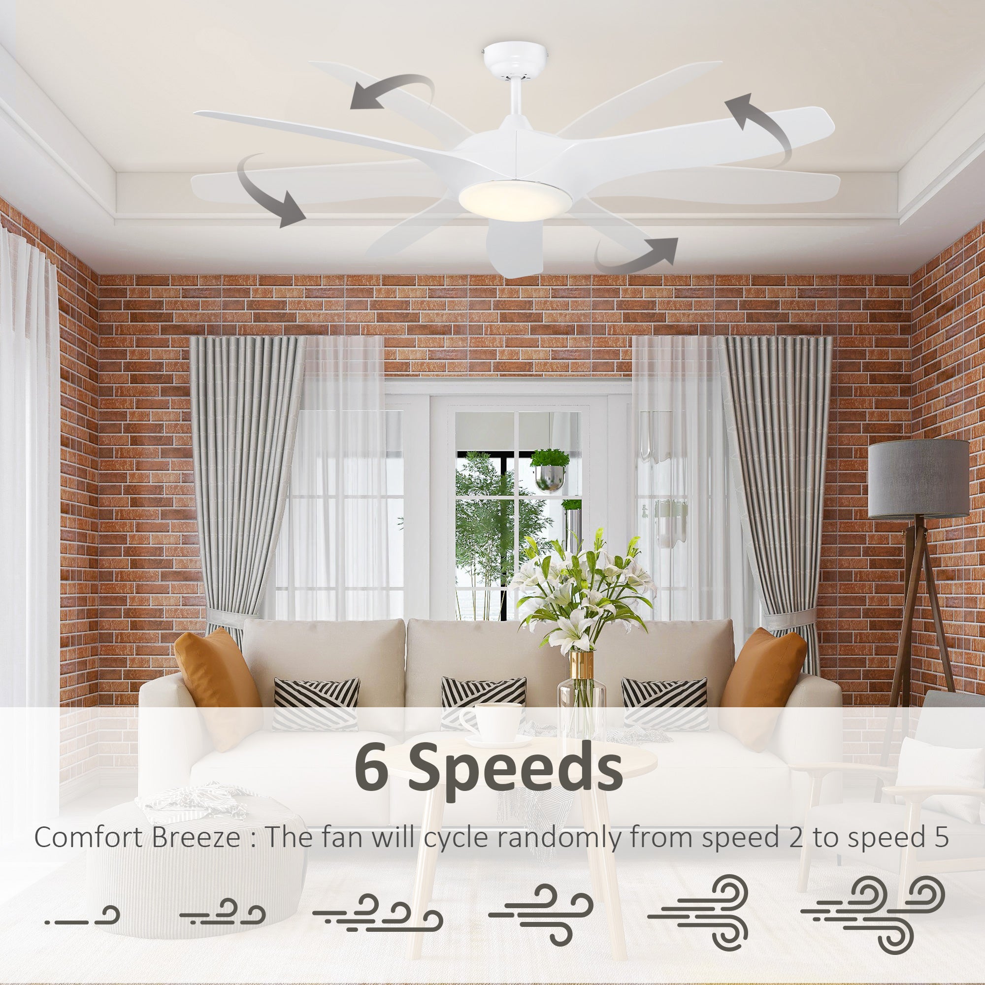 52" Reversible Indoor Ceiling Fan with Light