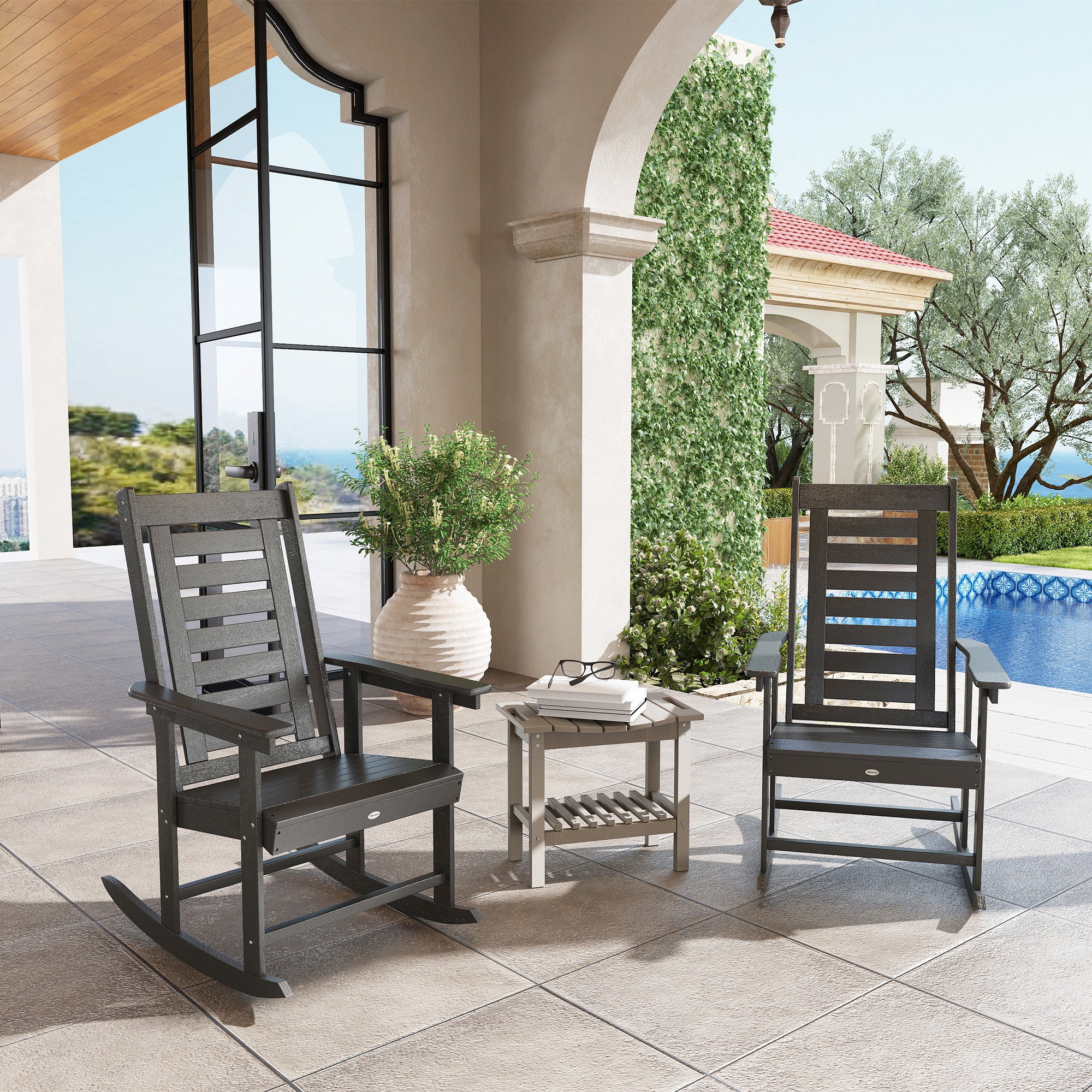 2 Pieces Outdoor Rocking Chairs