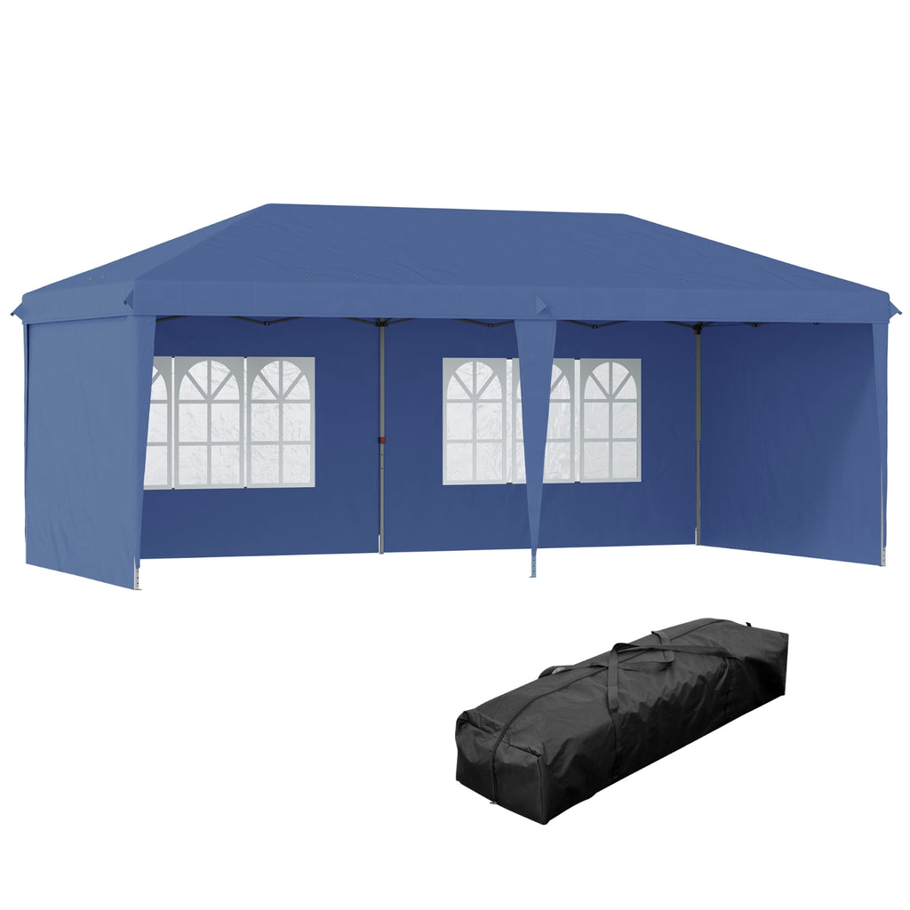 Outsunny 10' X 20' Pop Up Canopy Tent With 4 Sidewalls, Heavy Duty Tents For Parties, Outdoor Instan