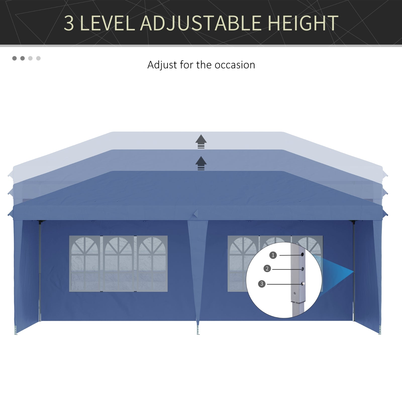 Outsunny 10' X 20' Pop Up Canopy Tent With 4 Sidewalls, Heavy Duty Tents For Parties, Outdoor Instan