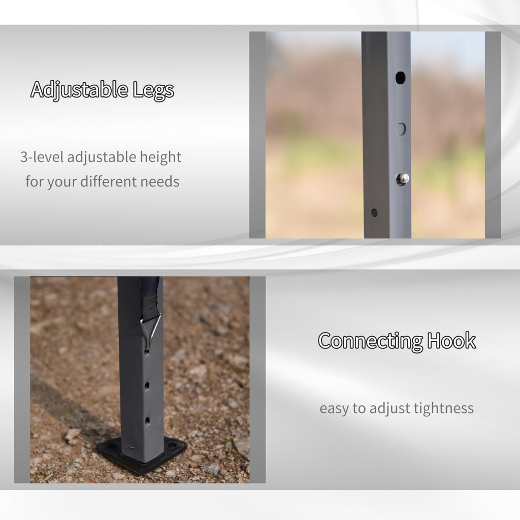 Outsunny 10' X 19.2' Pop Up Canopy Tent, Heavy Duty Tents For Parties, Outdoor Instant Gazebo Sun Sh