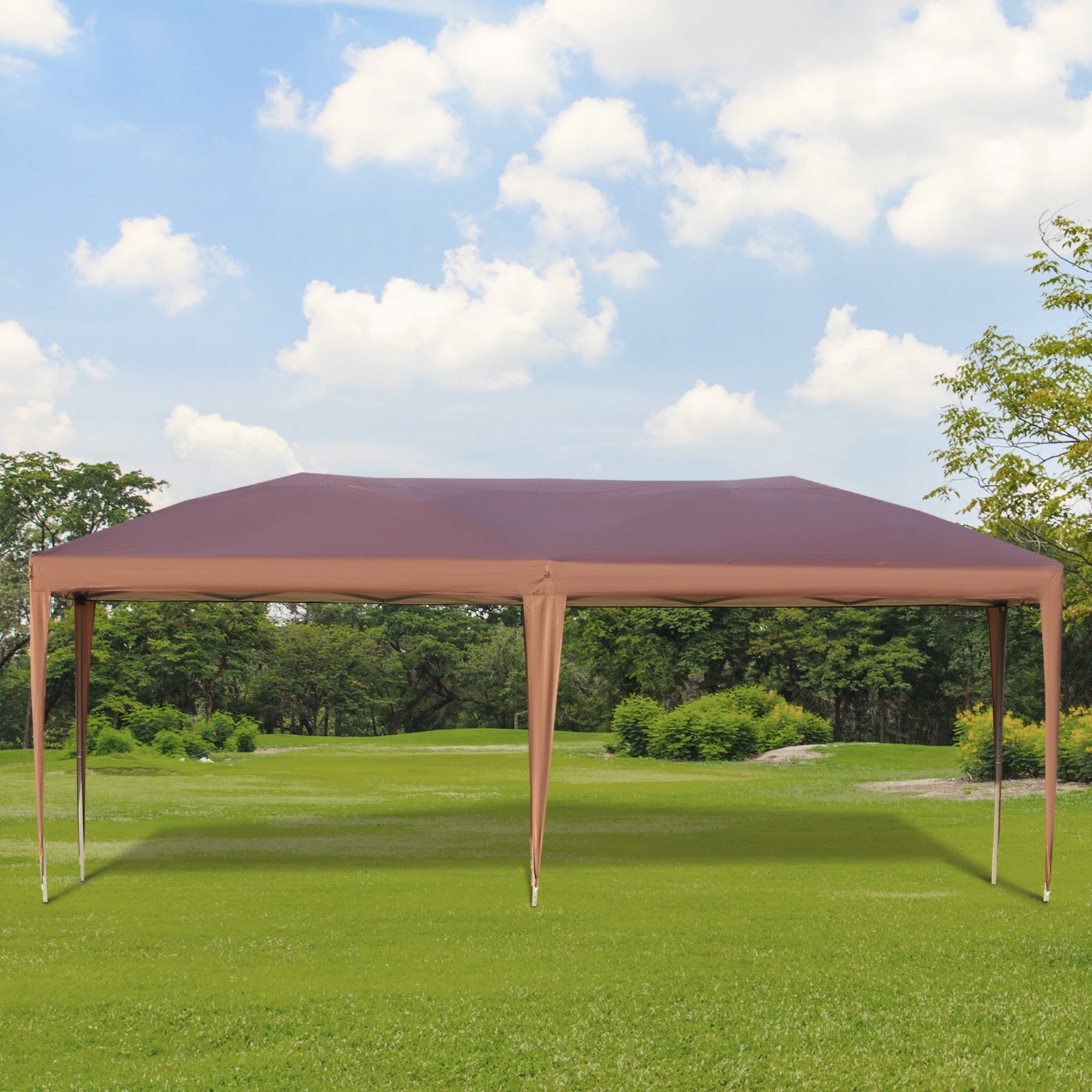 Outsunny 10' X 19.2' Pop Up Canopy Tent, Heavy Duty Tents For Parties, Outdoor Instant Gazebo Sun Sh