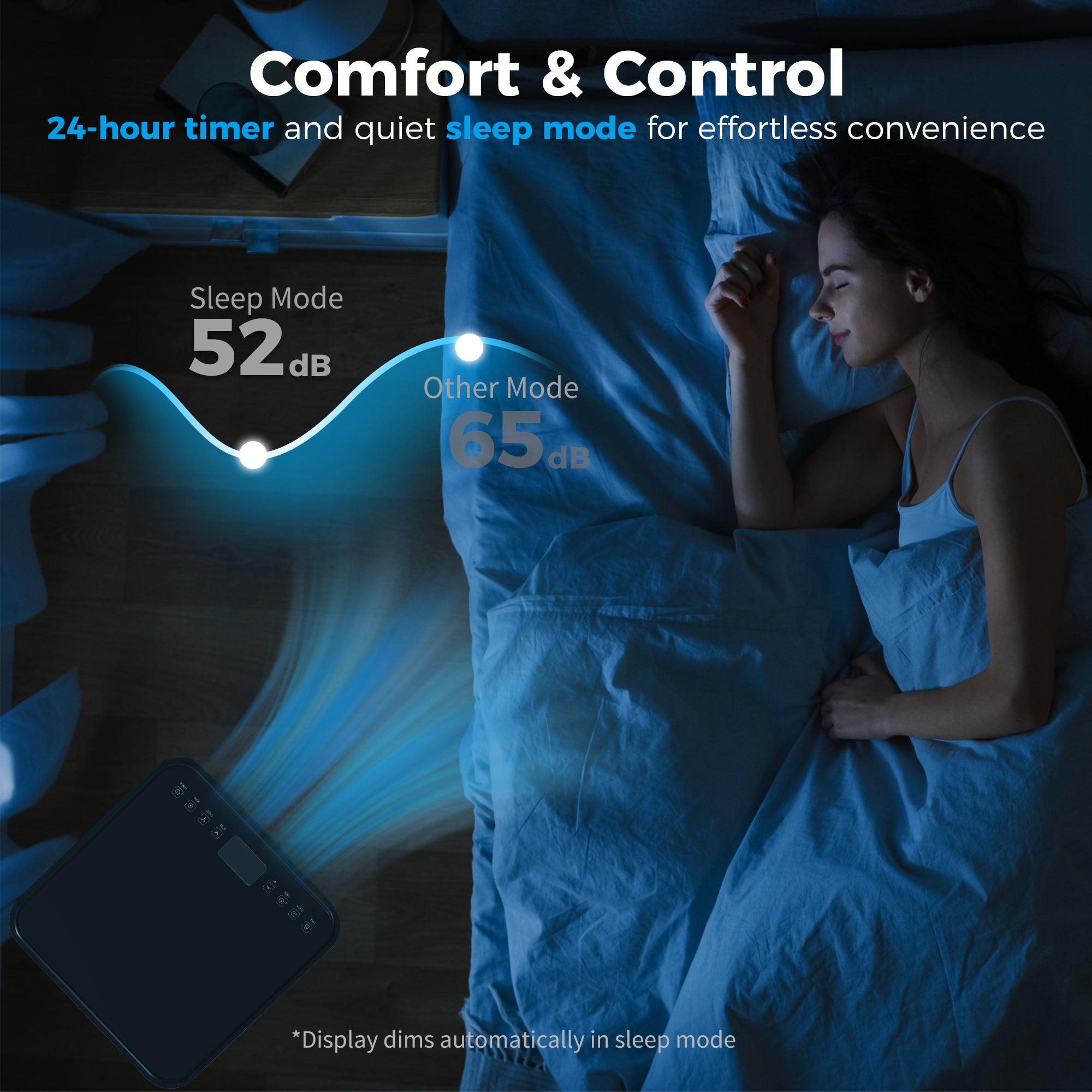 10000 BTU Portable Air Conditioner with Dehumidifier, Cooling Fan, Sleep, Remote, 24H Timer, Auto Off, Black