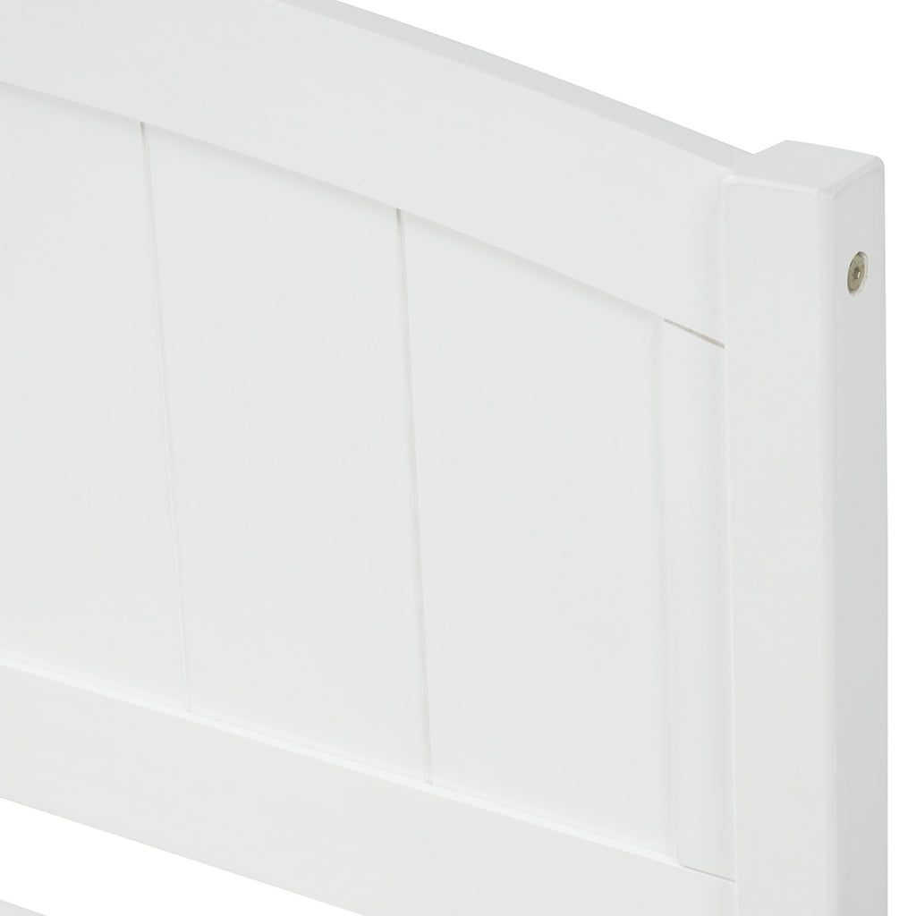 Twin Size Platform Bed With Two Drawers, White