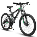 A2760  27.5 Inch Full Suspension Mountain Bike, Front And Rear Dual Shock Absorbers, Mechanical Disc Brakes, 21-Speed, Suitable For Men And Women, Ideal For Travel And Fitness Enthusiasts