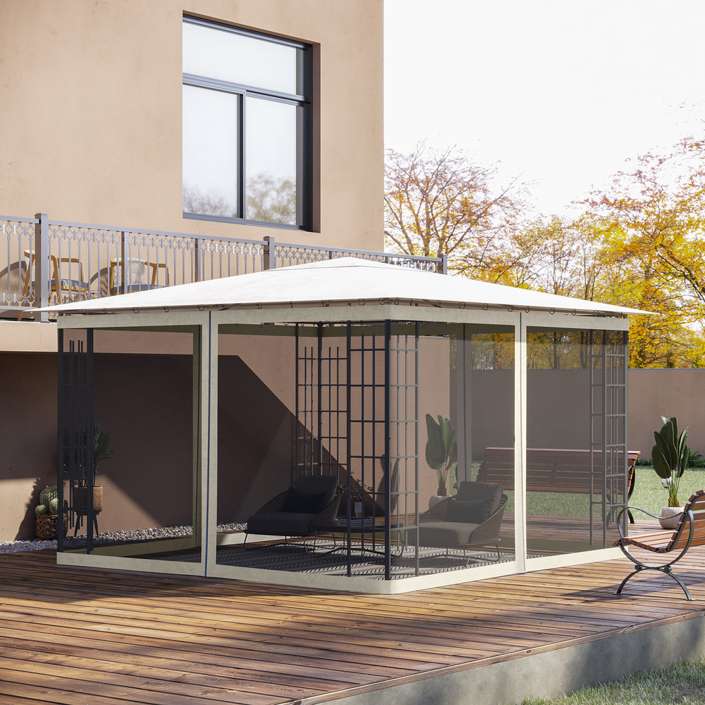 Replacement Mesh Sidewall Netting for 10' x 12' Gazebos and Canopy Tents with Zippers, (Sidewall Only) White