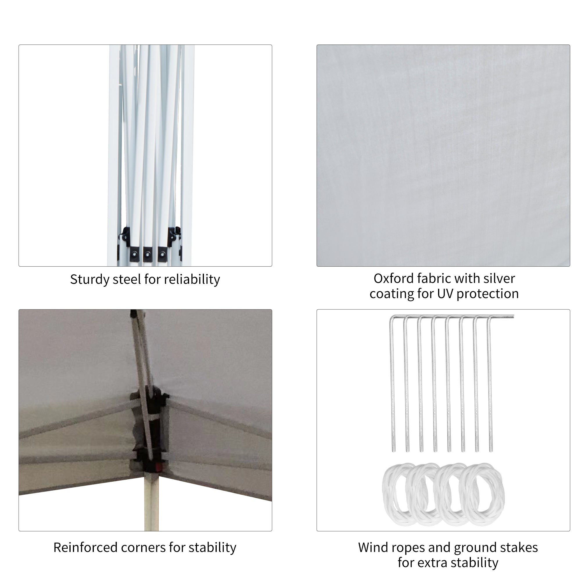 13' x 13' Pop Up Canopy Tent, Instant Sun Shelter, Tents for Parties, Height Adjustable for Outdoor, Garden, Patio, Parties, White