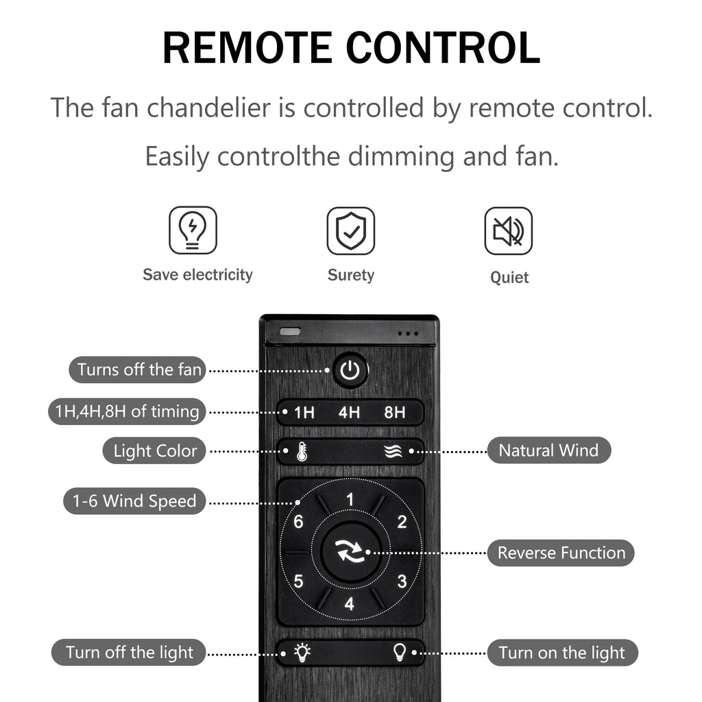 Dia 26.8 Inch Chandelier Ceiling Fan ,Crystal Shade Ceiling Fan With Remote Control,3 ABS Blade--4-light No Include Bulb