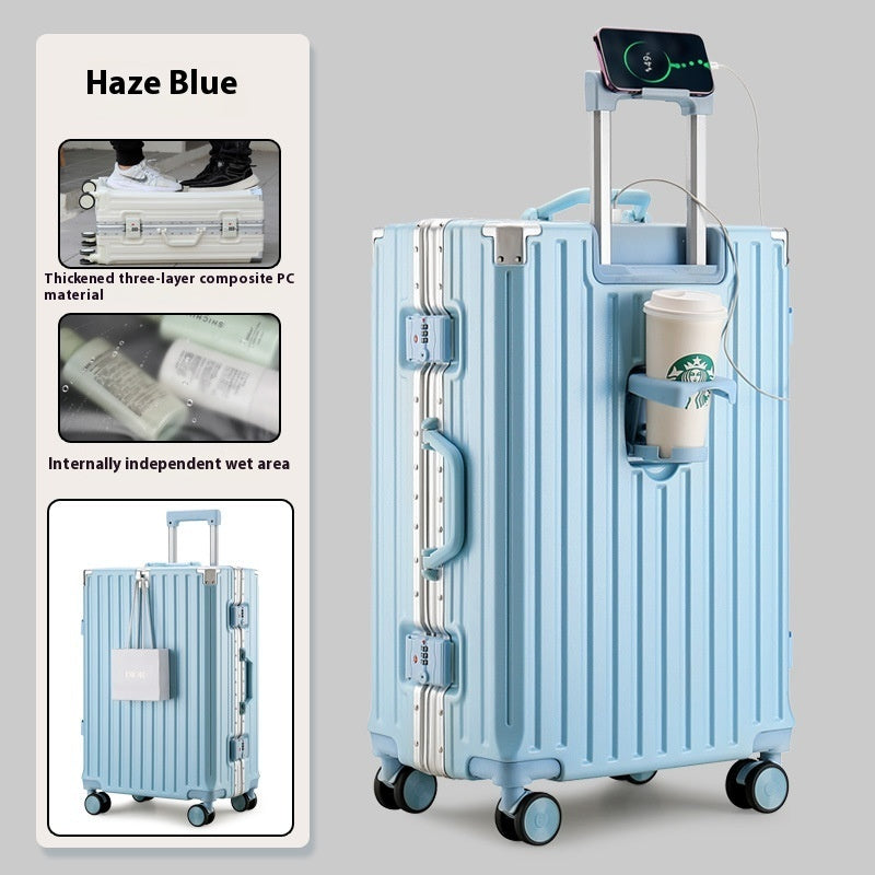 Large Capacity Travel Aluminum Frame Password Luggage