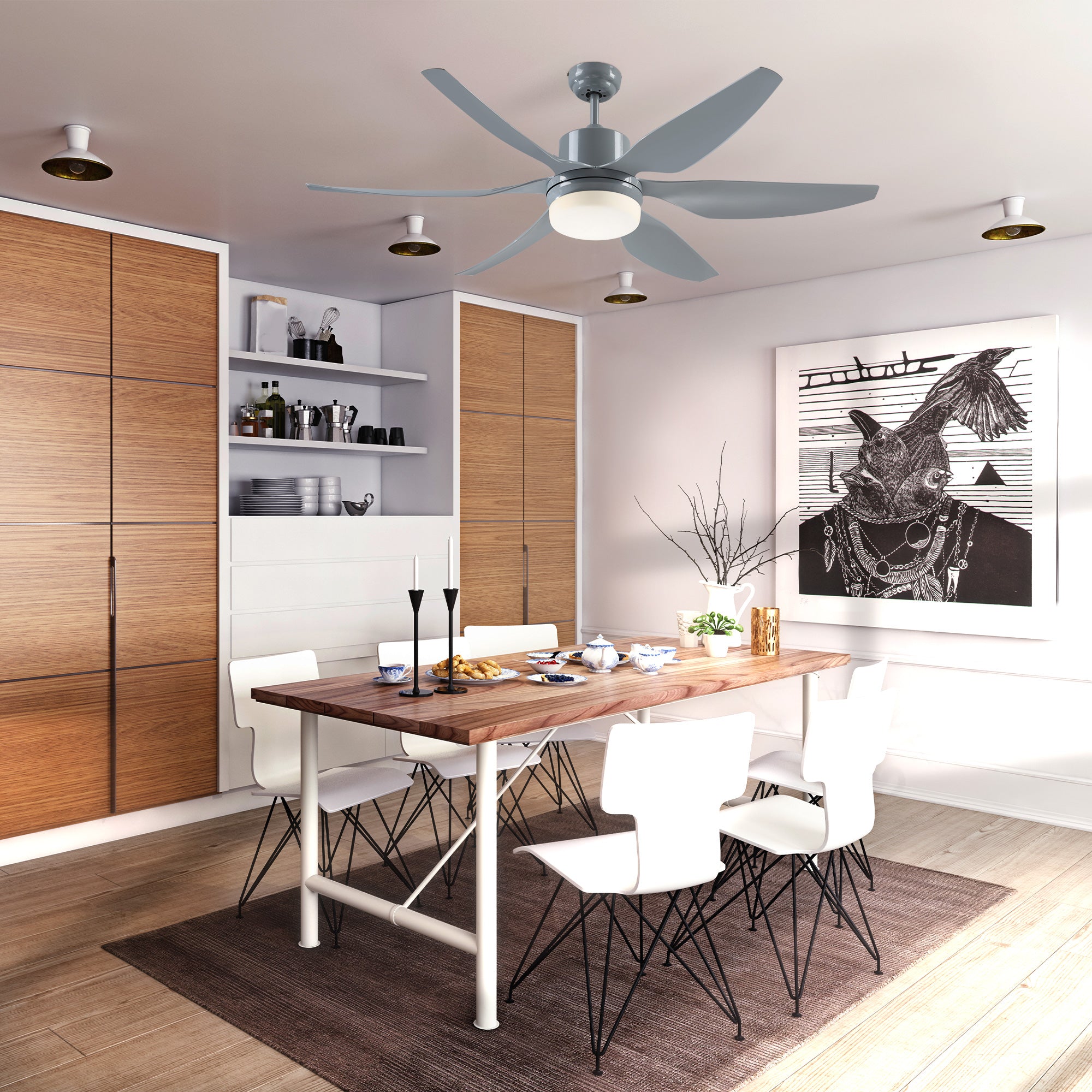 52" Reversible Indoor Ceiling Fan with Light