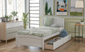 Twin Size Platform Bed With Two Drawers, White