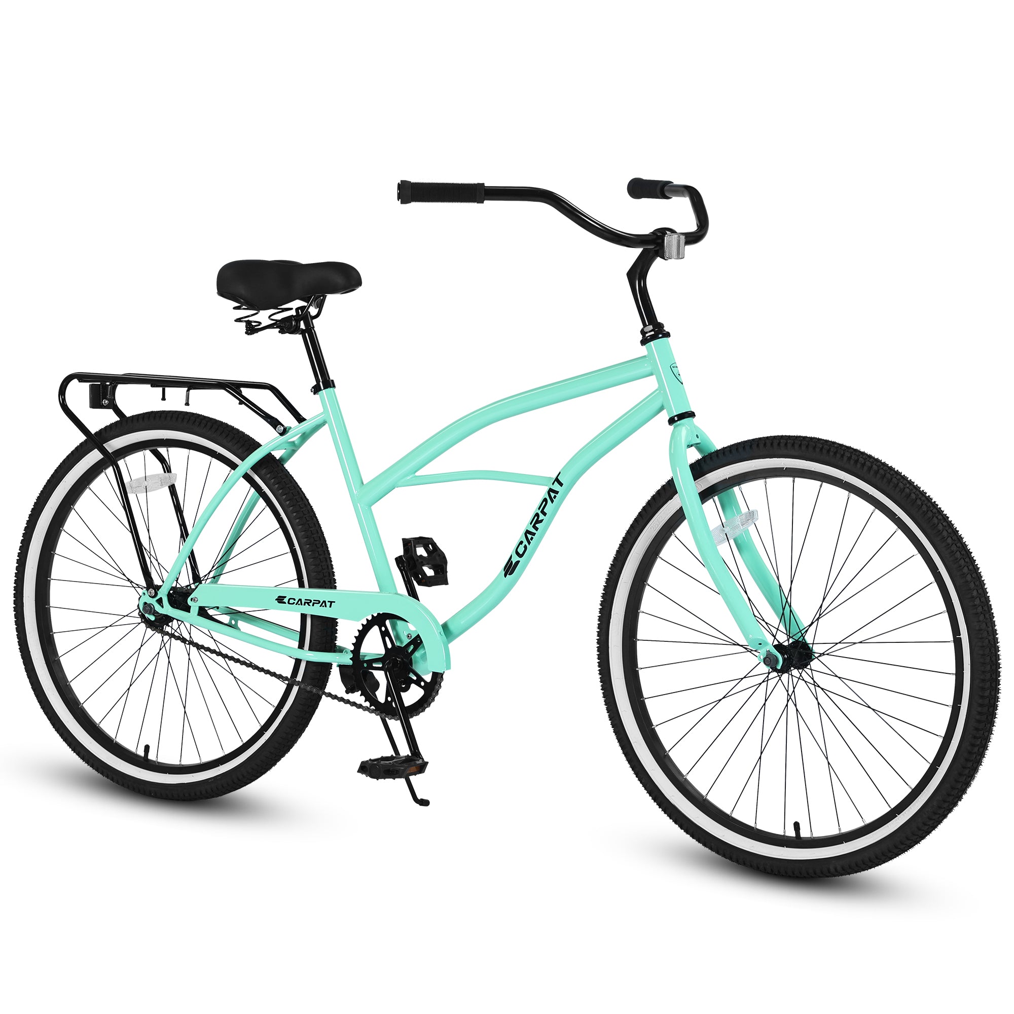 S26204 26 Inch Beach Cruiser Bike For Men And Women, Steel Frame, Single Speed Drivetrain, Upright Comfortable Rides, Multiple Colors