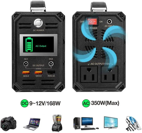 300W Solar Generator, FlashFish 60000mAh Portable Power Station Camping Potable Generator, CPAP Battery Recharged By Solar Panel/Wall Outlet/Car, 110V AC Out/DC 12V /QC USB Ports For CPAP Camp Travel