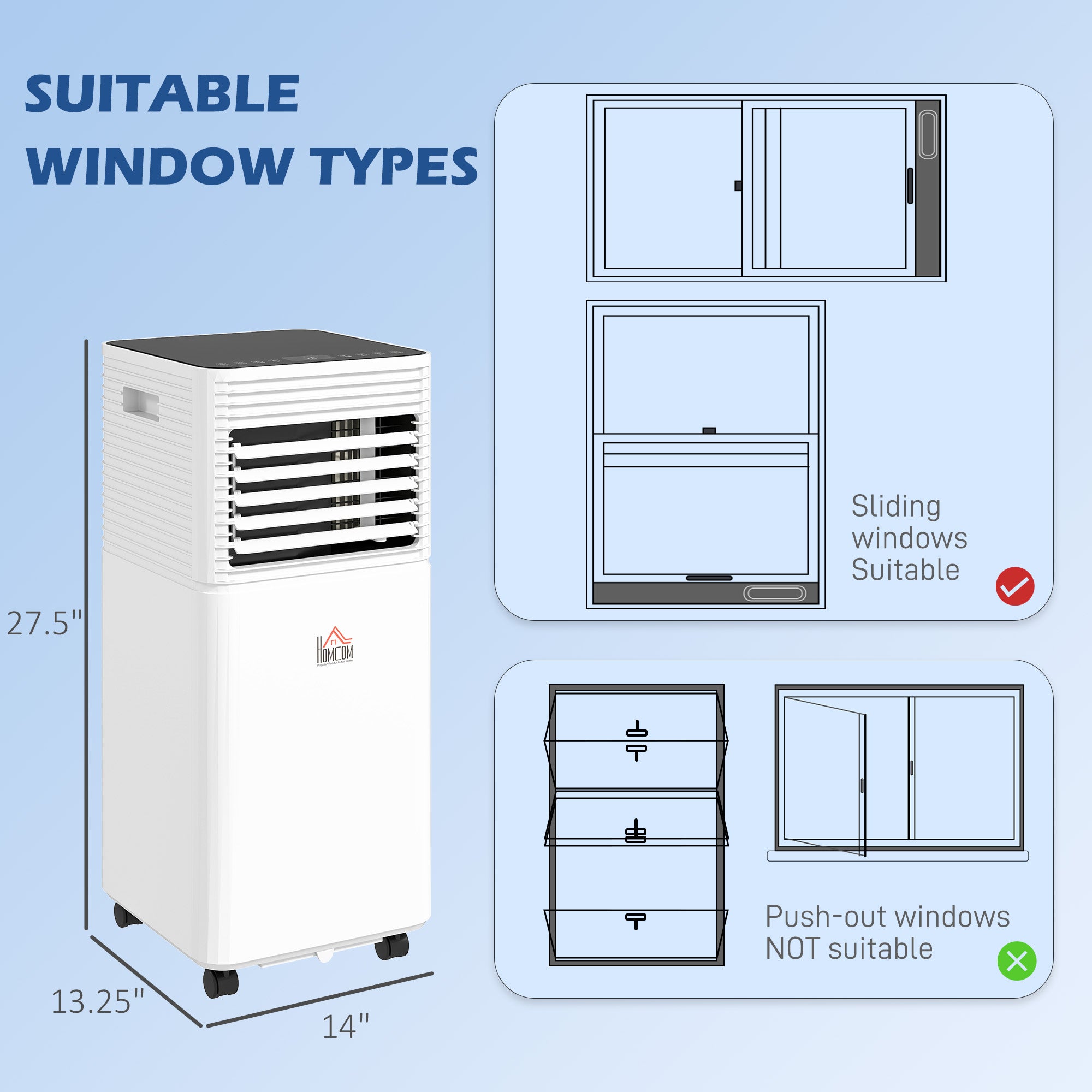 10000 BTU Mobile Air Conditioner for Cooling and Dehumidifying, Remote Control, 24H Timer, LED Display, Black