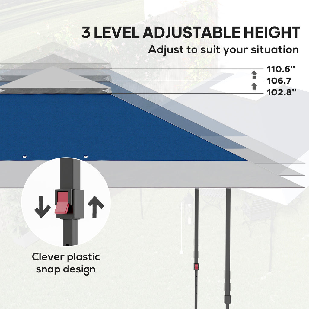 13' x 13' Pop Up Canopy Tent, UPF50+ Tents for Parties, Height Adjustable, with Wheeled Carry Bag and 4 Sand Bags, Navy