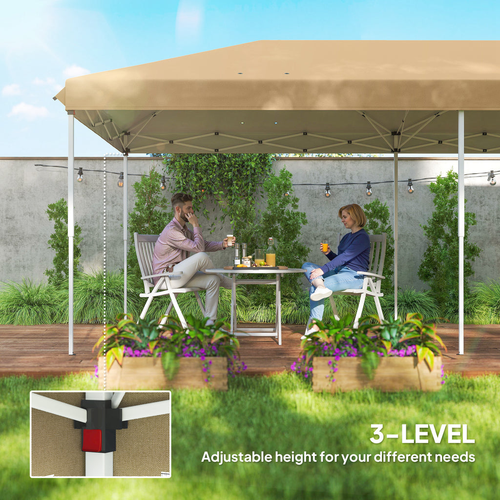 10' x 20' Pop Up Canopy Tent with Netting, Heavy Duty Instant Sun Shelter, Large Tents for Parties with Carry Bag for Outdoor, Garden, Patio, Beige
