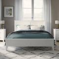 Modern White Solid Wood Queen Platform Bed