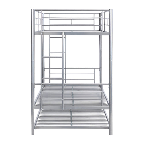 METAL BUNK BED WITH TRUNDLE SILVER
