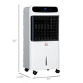 32" Evaporative Air Cooler With 3.2 Gal Water Tank, 60° Oscillating, 3-In-1 Ice Cooling Fan, Portable Swamp Cooler With Humidifier For Home Office, 3 Modes, 3 Speeds, 12H Timer, Remote, White