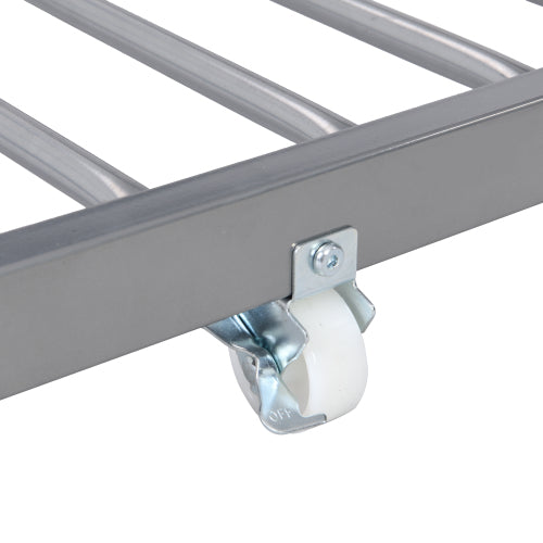 METAL BUNK BED WITH TRUNDLE SILVER