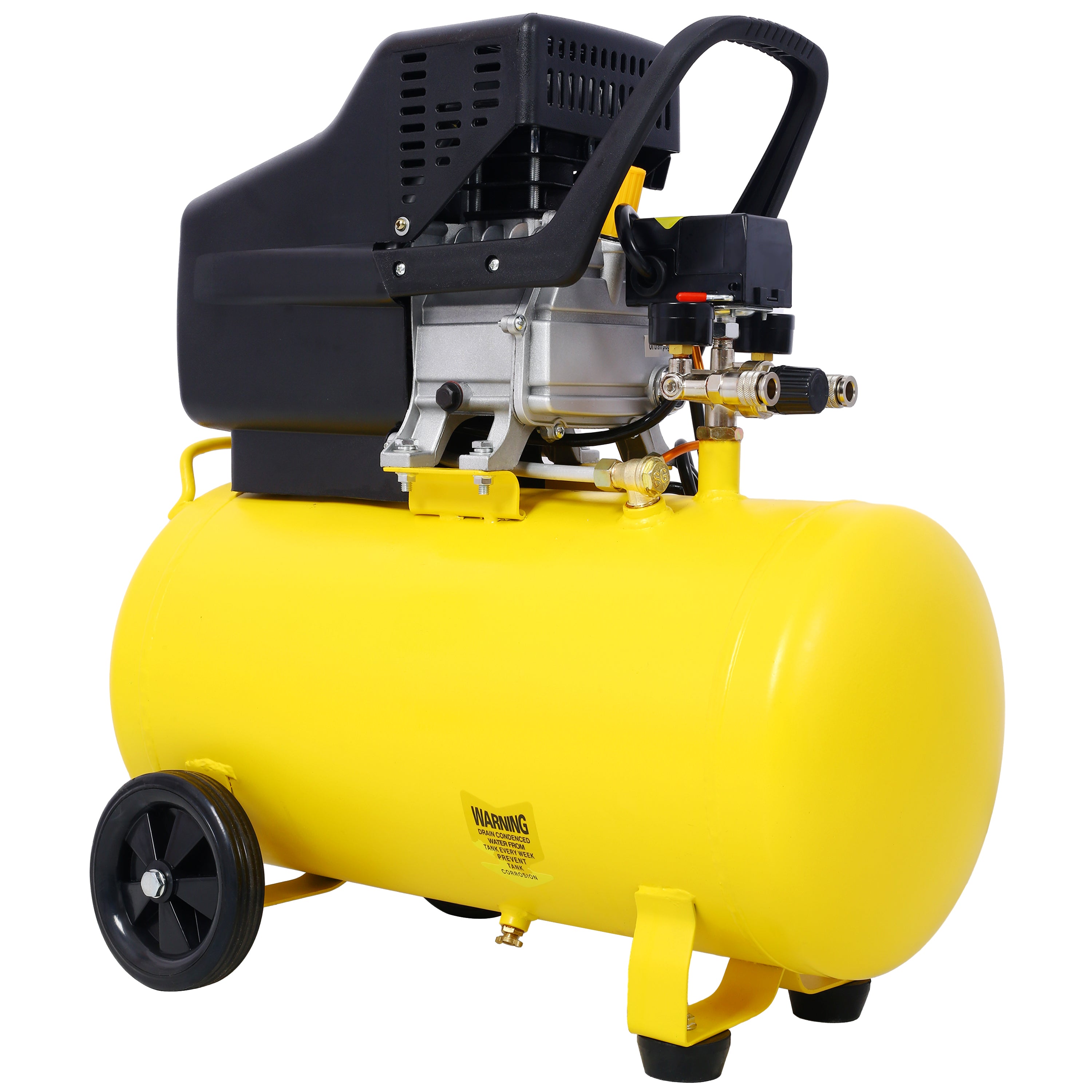 4.5HP Portable 13 Gallons Oil-Lubricated Air Compressor Tank Ultra Quiet Horizontal Tank Adjustable Pressure With Built-in Wheel