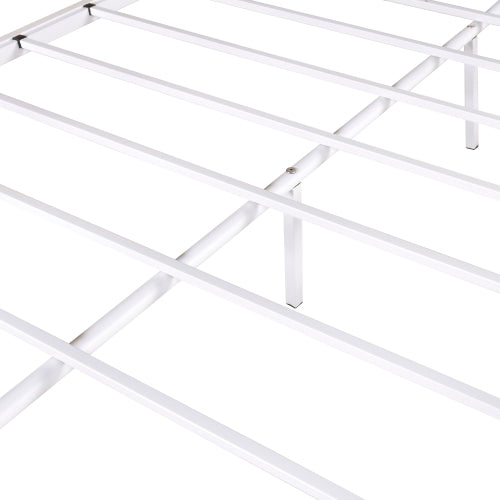 Twin-Over-Full Metal Bunk Bed, Heavy Duty Bunk Bed,Easy Assembly With Enhanced Upper-Level Guardrail, White