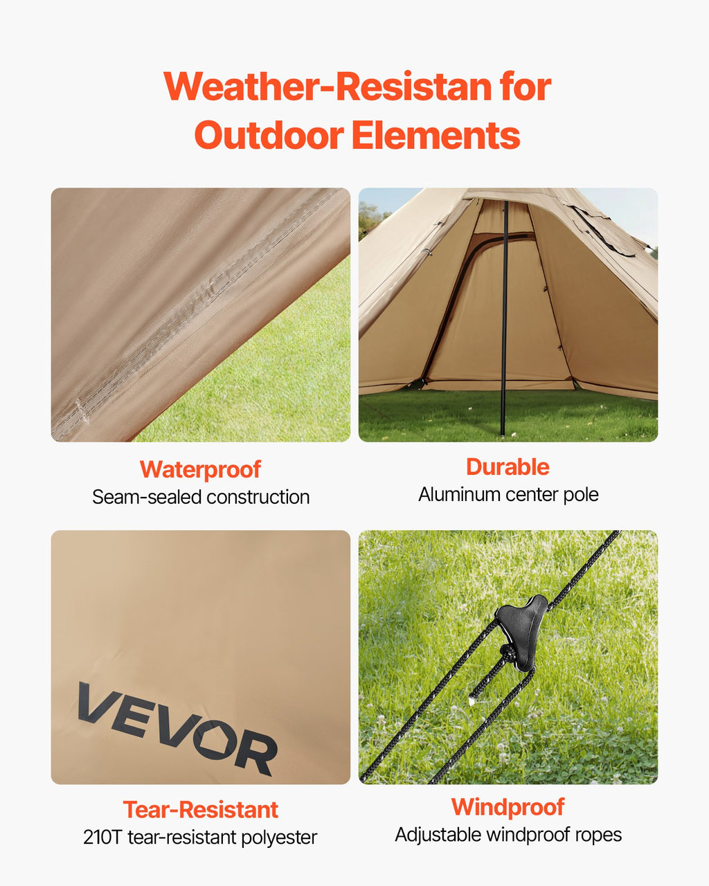 Hot Tent For 2 Persons, Portable Winter Tipi Tent With Stove Jack, Waterproof Canvas Camping Tents,  Lightweight 4 Season Shelter Tents For Hiking Fishing Backpacking, S Size