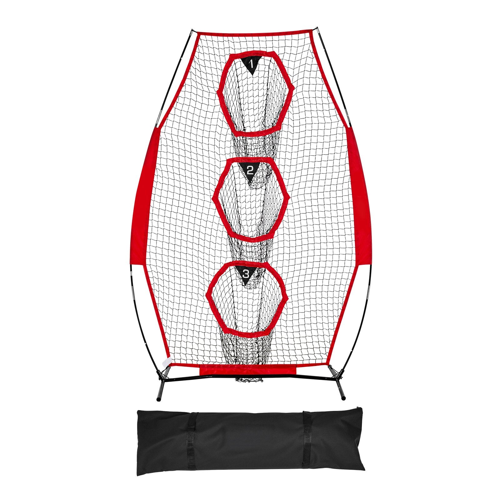 8 X 4 Inch Football Trainer Throwing Net, Training Throwing Target Practice Net With 5 Target Pockets, Knotless Net Includes Straps And Portable Carry Case, Improve QB Throwing Accuracy, Red