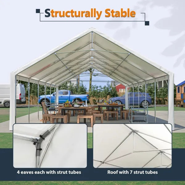 20x40FT Party Tent Heavy Duty, Large Wedding Event Shelters With 3 Carry Bags & Removable Sidewalls, Outdoor Canopy Gazebo Commercial Tents For Parties Carport Camping Garden Patio