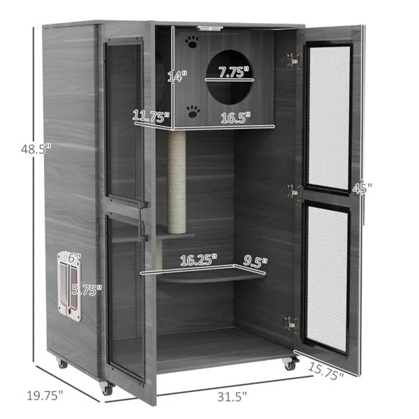 Cat Villa, Cat Apartment With Wheels