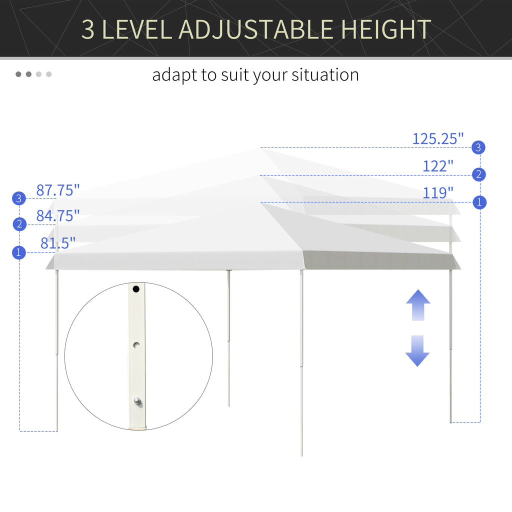 13' x 13' Pop Up Canopy Tent, Instant Sun Shelter, Tents for Parties, Height Adjustable for Outdoor, Garden, Patio, Parties, White