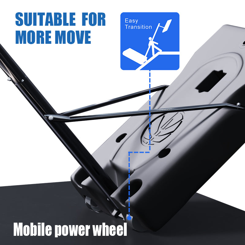 TotheCORE Basketball Stand 4.43-10.00ft Adjustable Portable Basketball Hoop & Goal PC Backplate, Large Base & Wheels
