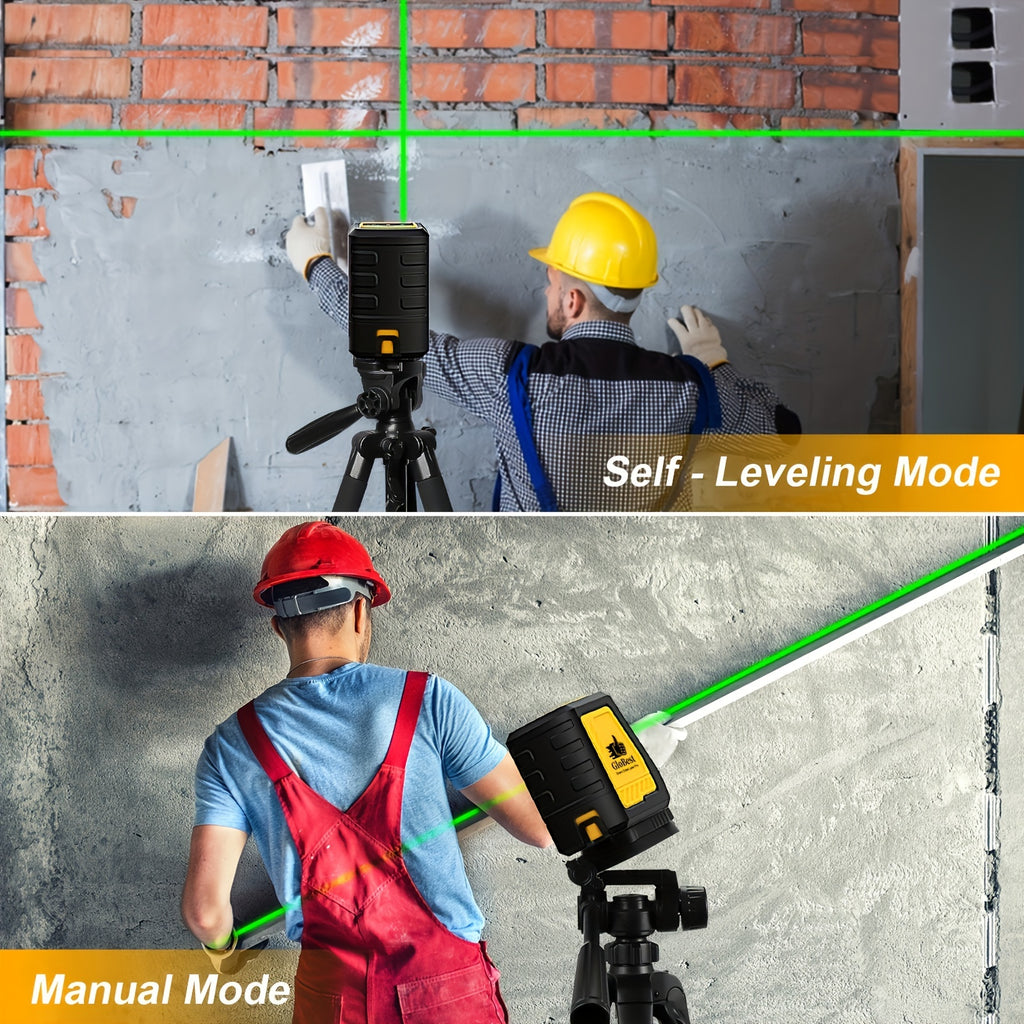 Laser Level, 100Ft Self Leveling Cross Line Lasers, Green Beam Leveler Tool, With Self-leveling, Manual, Pulse Mode, Lazer Level With 360 Degree Magnetic Base And Battery