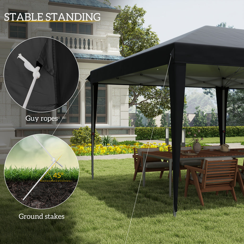 10' x 20' Pop Up Canopy Tent, Upgraded Heavy Duty Tents for Parties, Outdoor Instant Gazebo Sun Shade Shelter with Carry Bag, for Catering, Events, Wedding, Backyard BBQ, Black