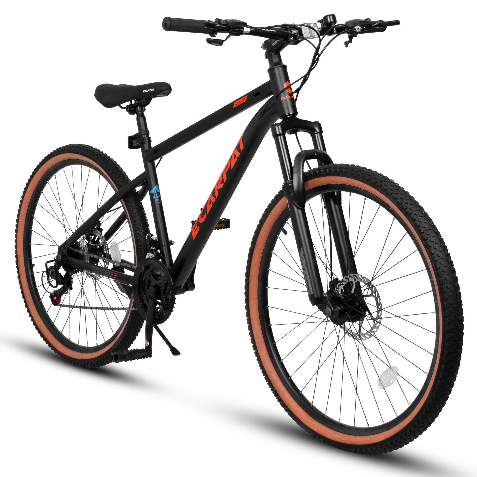 A27301 27.5 Inch Mountain Bike For Adults, Durable High Carbon Steel Frame, Disc Brakes, Stylish Brown Edge Tires, Ideal For Commuting And Outdoor Exploration