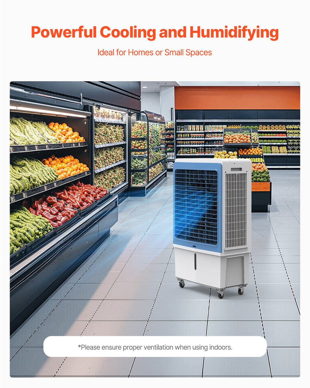 Evaporative Air Cooler 4129 CFM With 12.7 Gal Water Tank Portable Swamp Cooler