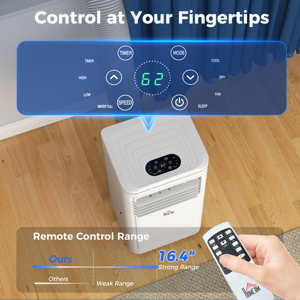 8,000 BTU Portable AC Unit for Apartment , Compact, Movable & Evaporative Cooler for Small Spaces, White