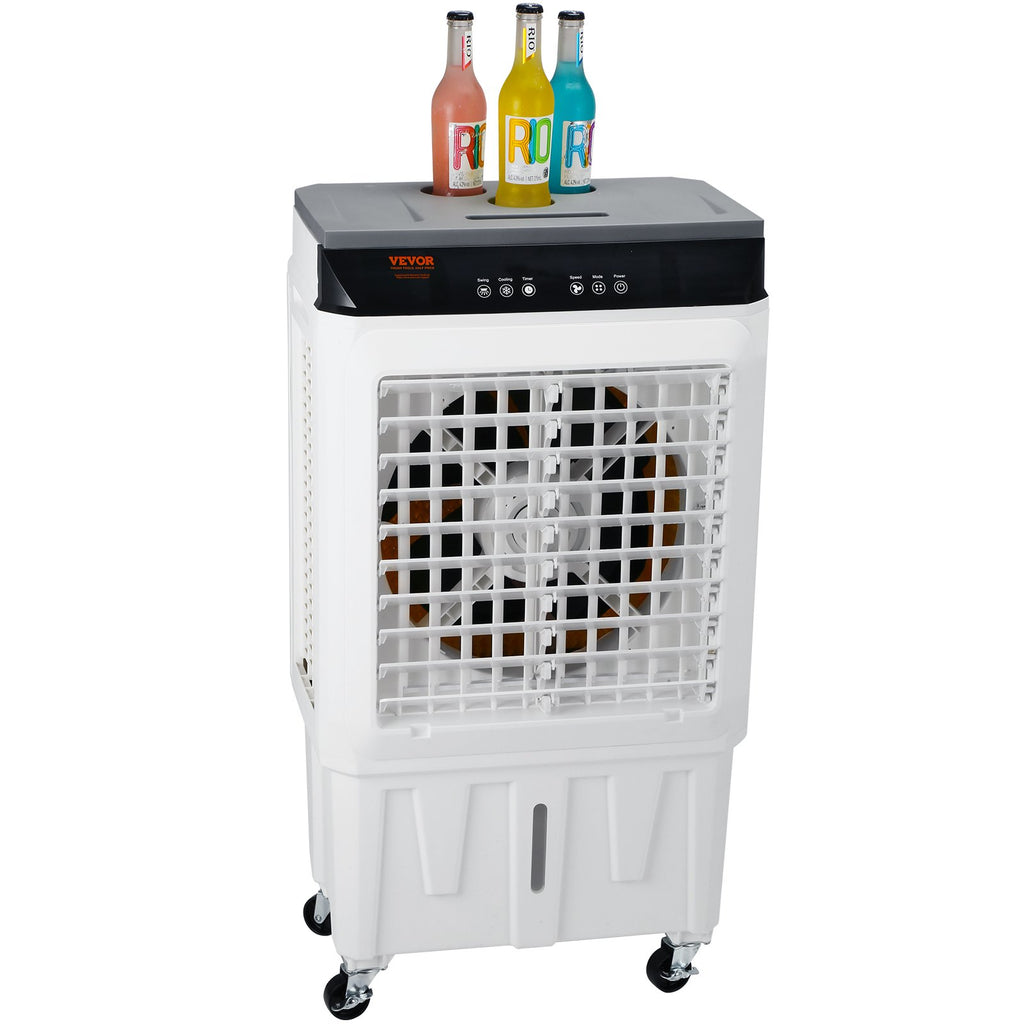 VEVOR Evaporative Air Cooler, 2100 CFM, Oscillating Swamp Cooler With Adjustable 3 Speeds And 12 H Timer, 7 Gal Portable Air Cooler For 750 Sq.ft, Indoor Outdoor Use