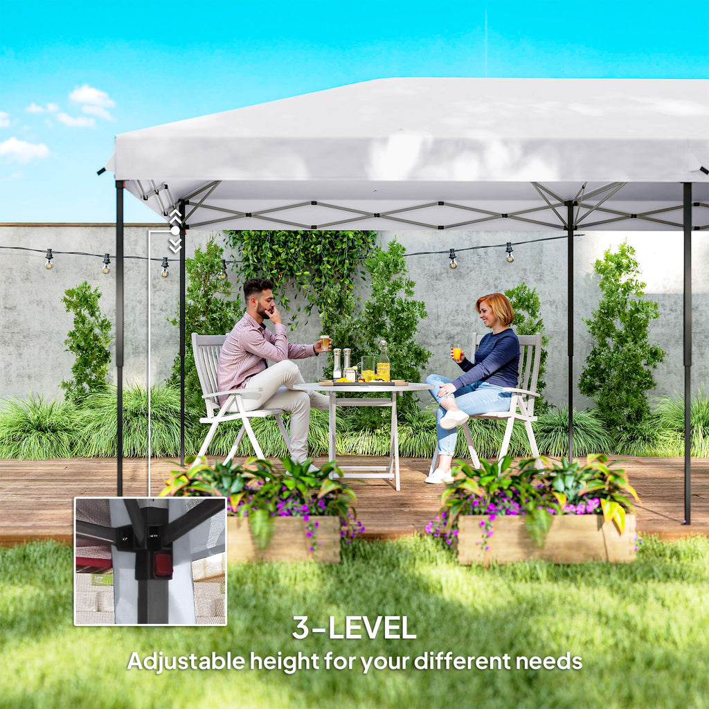 10' x 20' Pop Up Canopy Tent with Netting, Heavy Duty Instant Sun Shelter, Large Tents for Parties with Carry Bag for Outdoor, Garden, Patio, Cream White