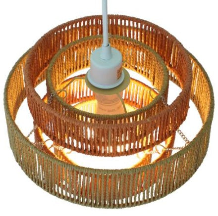 Dorset Pendant Lamp - White And Natural Terracotta