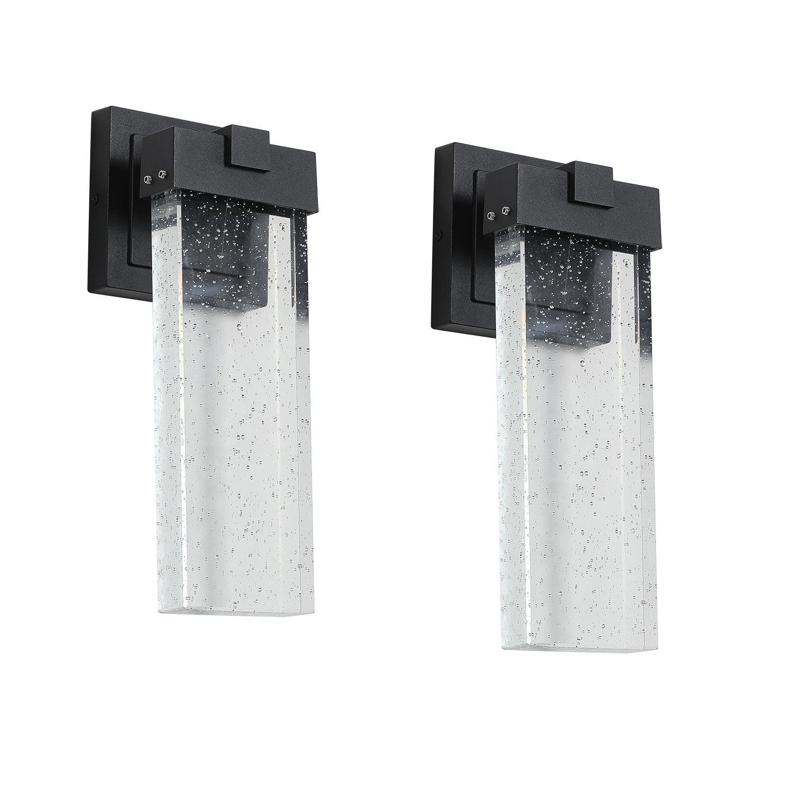 Outdoor Waterproof Transparent LED Crystal Wall Lamp  2 Packs With Light Sense