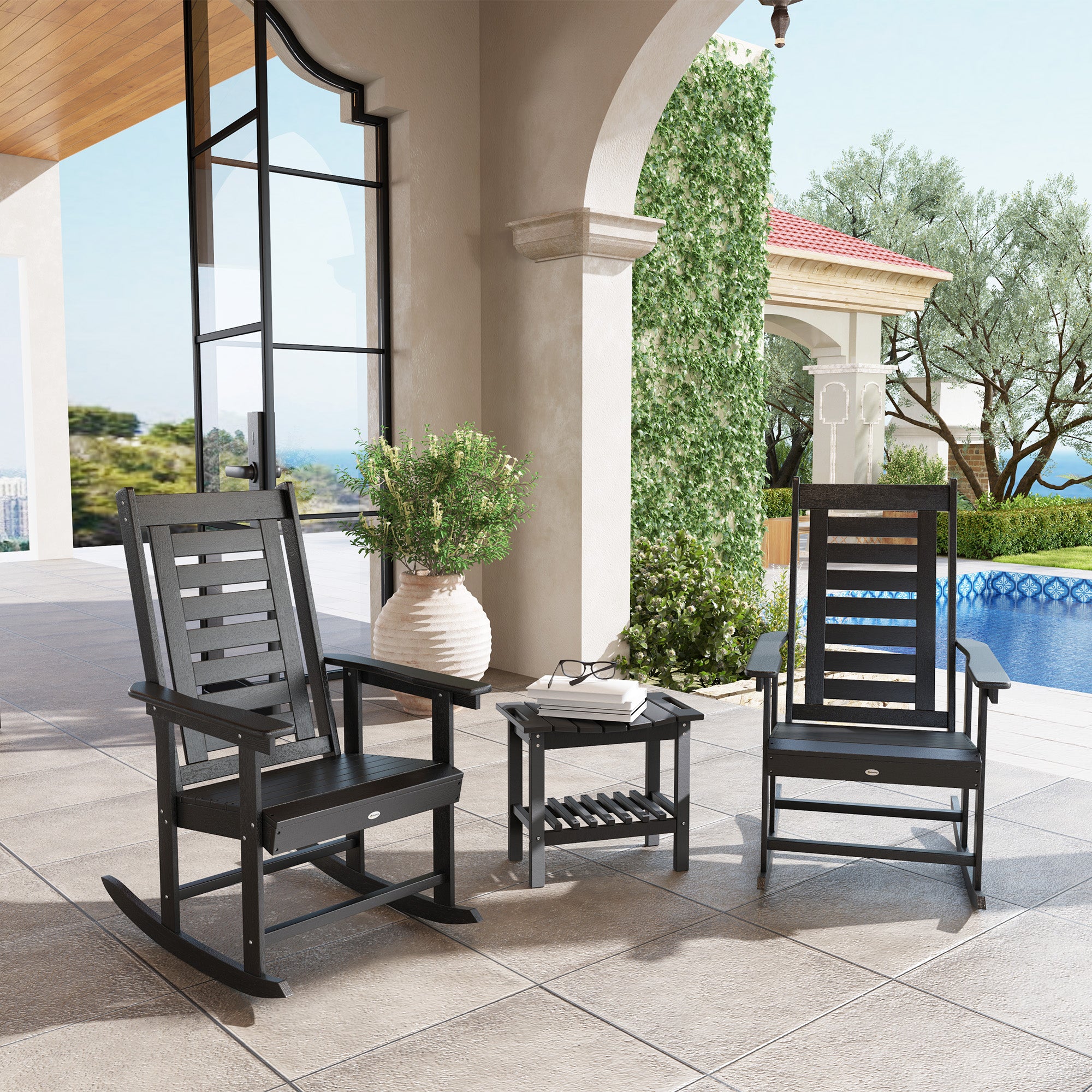 2 Pieces Outdoor Rocking Chairs