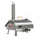 Outdoor 12 Automatic Rotatable Wood Fired Pizza Oven, Stainless Steel Portable