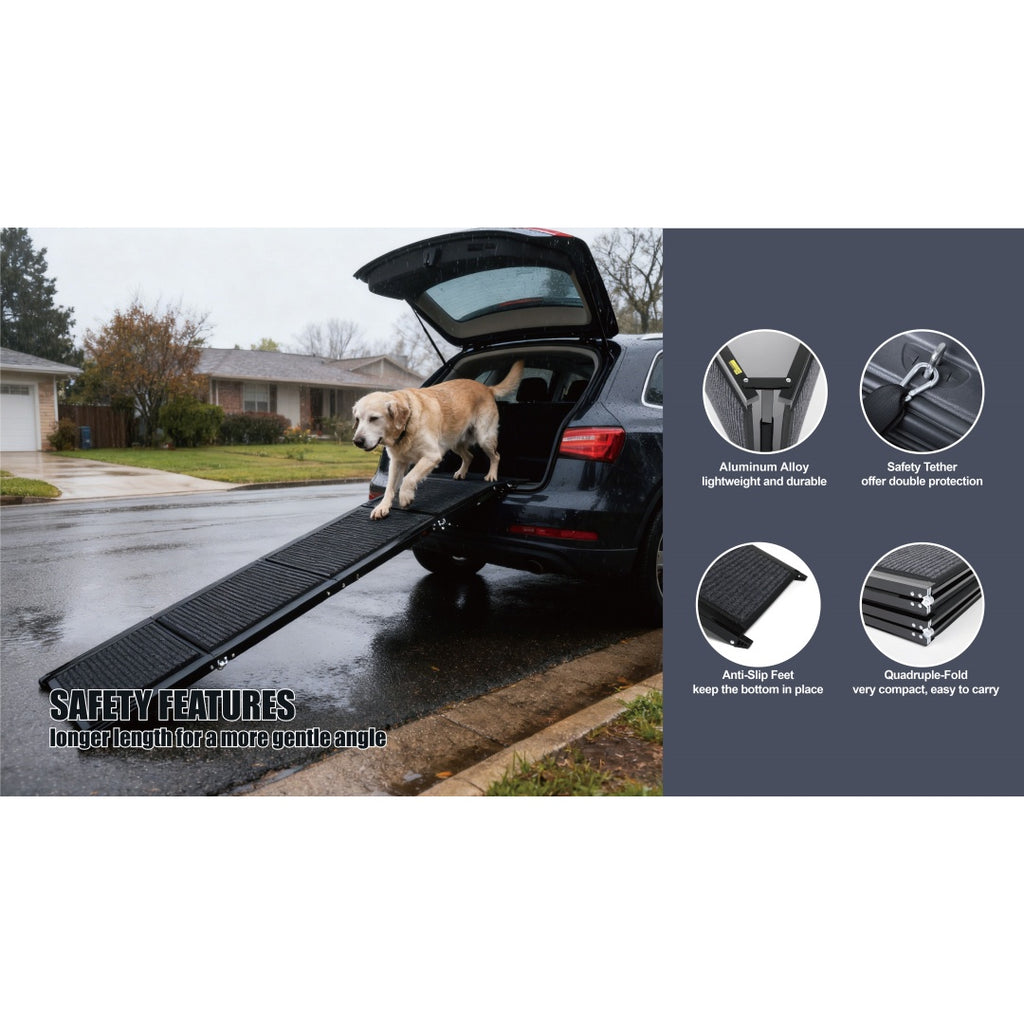 Dog Ramp For Car 71 Long  19.5 Wide Portable Dog Ramps For Large Dogs With Non-Slip Rug Surface Dog Car Ramp For SUV Car  Truck, Folding Dog Ramp Up To 250LBS