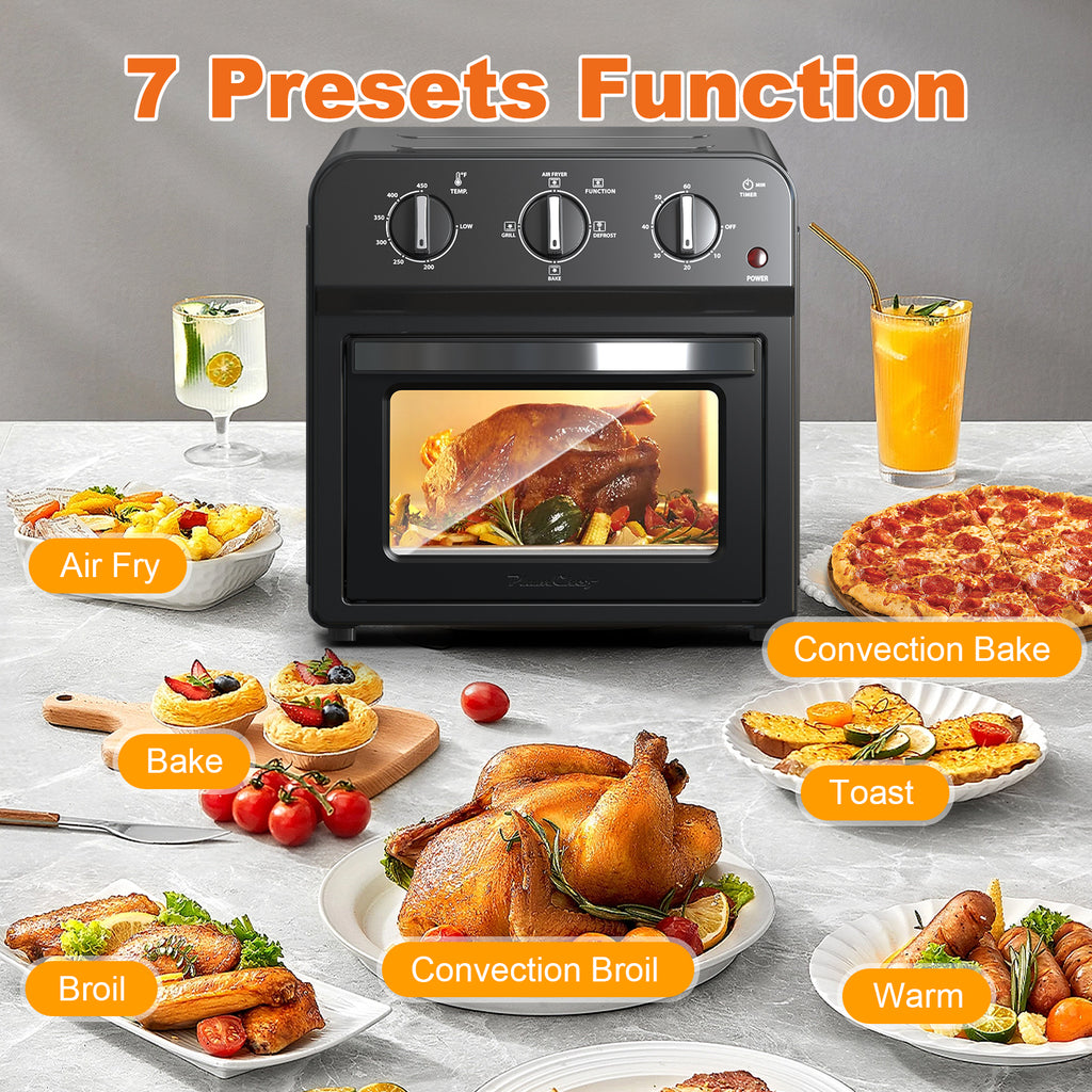 Family Size Air Fryer Toaster Oven Combo,13QT,Hot Air Circulation For Healthy Oil-Free Cooking, Multifunctional Convection Contertop Oven, Adjustable Time & Temp Control
